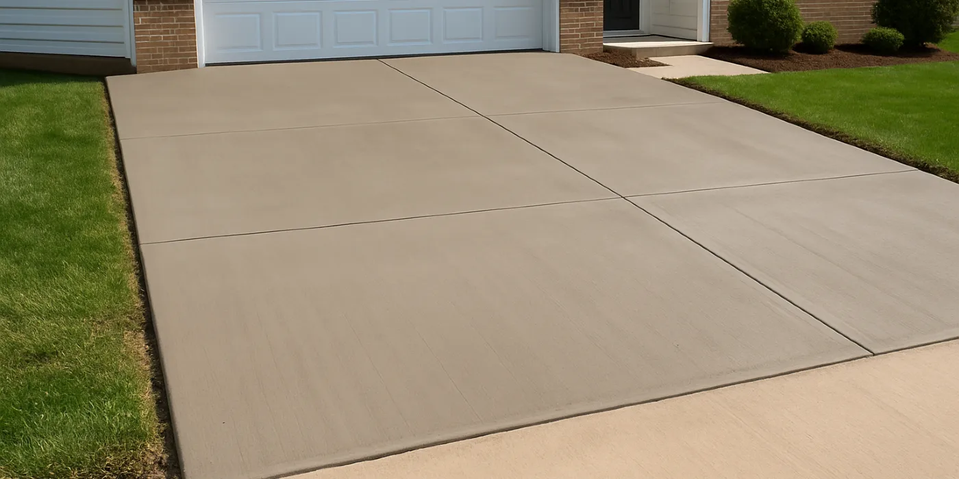 a brand new concrete driveway from ES Concrete Solutions in Dallas, TX - Dallas TX