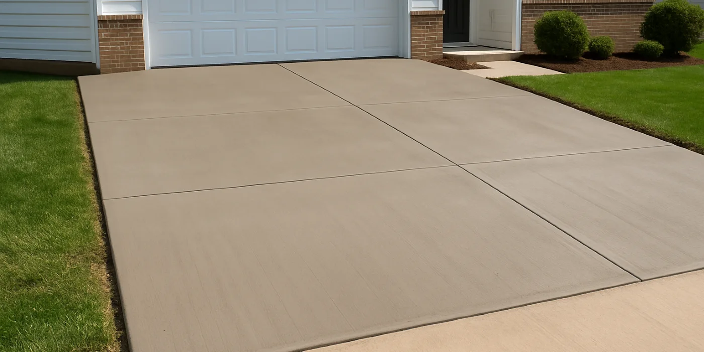 a brand new concrete driveway from ES Concrete Solutions in Dallas, TX - Dallas TX