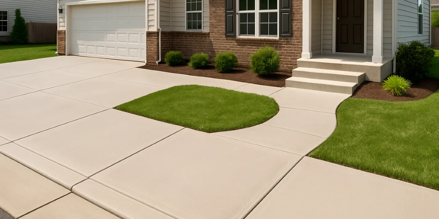 a concrete porch and sidewalk from ES Concrete Solutions in San Antonio, TX - San Antonio TX