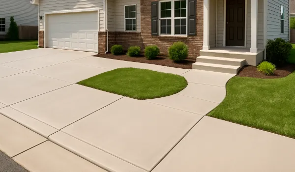 a concrete porch and sidewalk from ES Concrete Solutions in San Antonio, TX - San Antonio TX