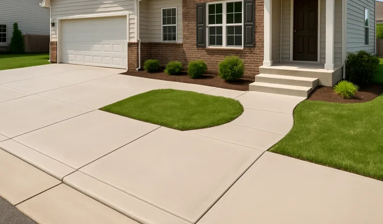 a concrete porch and sidewalk from ES Concrete Solutions in San Antonio, TX - San Antonio TX